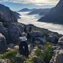 Hiking to a camera site 